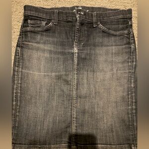 7 For All Mankind Straight Jean skirt in Washed Black